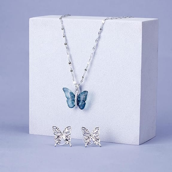 SALTY Anti Tarnish Jewellery Gift Box for Women | Necklace, Earrings Jewellery Set for Women | Latest Stylish Minimal Jewelry Sets | Modern Design Aesthetic Accessories | Ideal for Gifting | Gift for Diwali, Christmas, Marriage, Birthday - Image 3